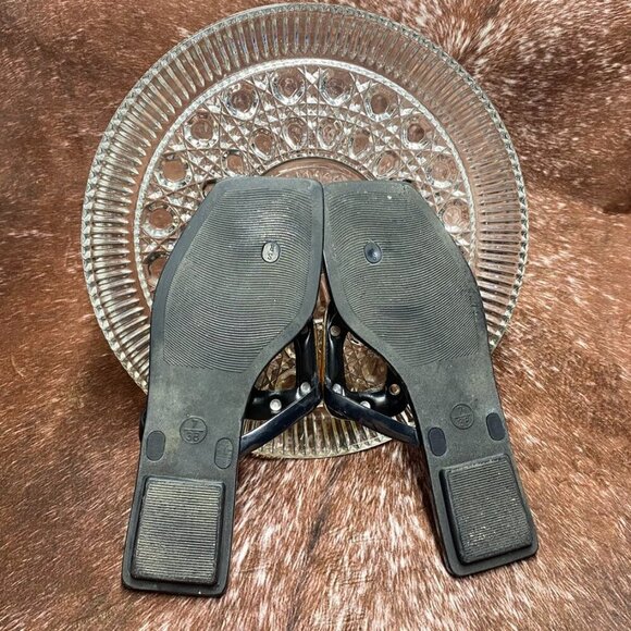 Jeffrey Campbell Linques Flip Flop | Black/Gold | Women’s 7 | Pre-Loved - Picture 7 of 8